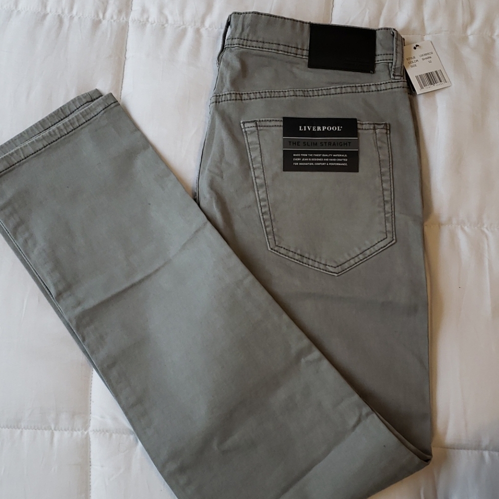 Liverpool Gray Jeans Men's Slim Straight